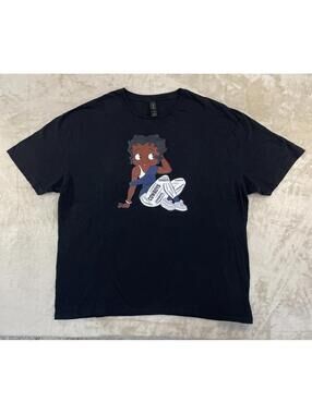 Fly African American Betty Boop “Cowboys” on a  Gildan Black T-Shirt Men’s 2XL